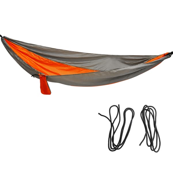 Bärbar Hängmatta med Bindrep Breddad Hängande Gunga för Inomhus Utomhus Camping Silvergrå Orange