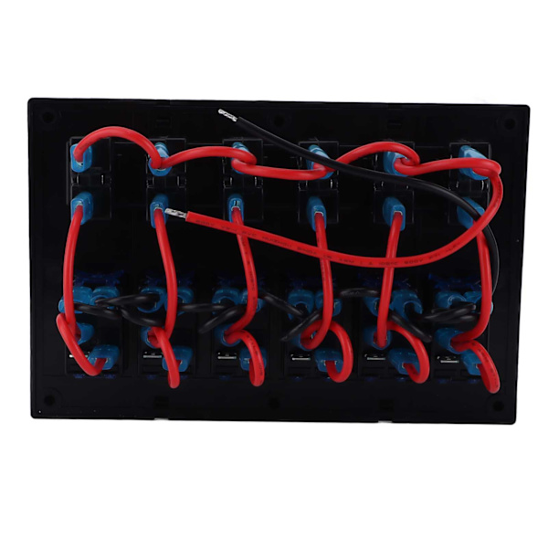 6 Gang Rocker Switch Panel LED IP65 Vattentät för 12-24V Bilar Bussar Lastbilar Båtar SUV