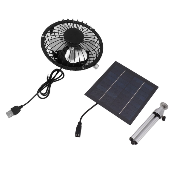 Bærbar solcelledrevet ventilator 6W 6 tommer sol USB dobbelt drevet ventilator til hjem camping udendørs fiskeri med strækbar stand
