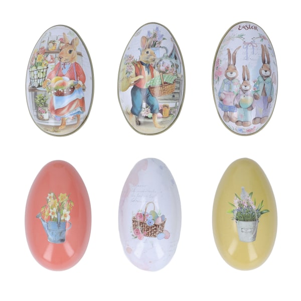 Pääsiäismunan muotoiset purkit - 6 kpl:n setti - karkkirasia ja korupakkauksia pääsiäisjuhliin - Joulutarvikkeita ja -koristeita