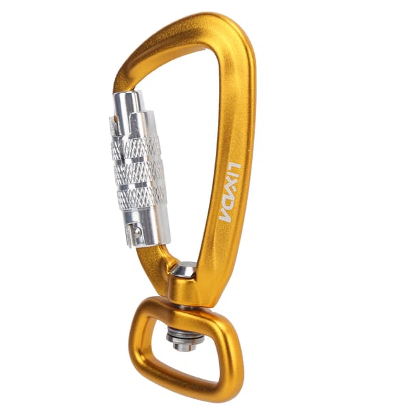 Carabiner Clip Auto Locking Square Bottom 360 Rotation Hook Accessory for Dog Leashes Hammocks Backpacks Yellow