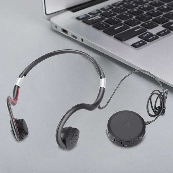 Ny BN-802 5V500mAh Lade Bone Conduction Hodetelefoner Høreapparat Svart