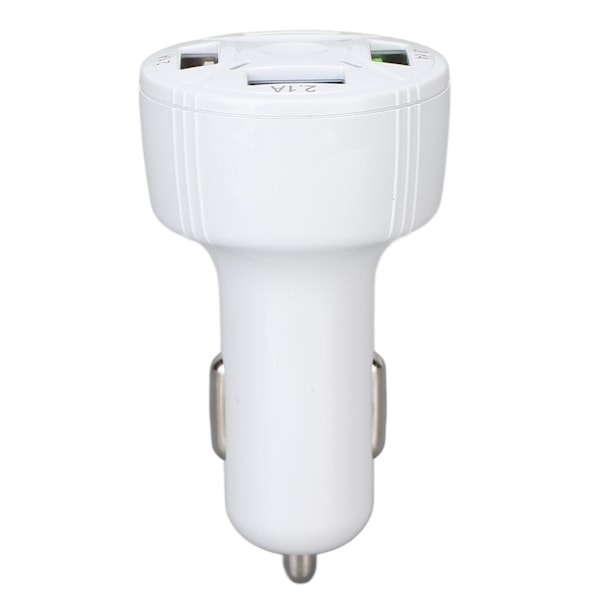Billaddare 1 in 4 USB Ut QC3.0 Brandskydd Multiskydd Plug and Play Universal 12‑32V Vit