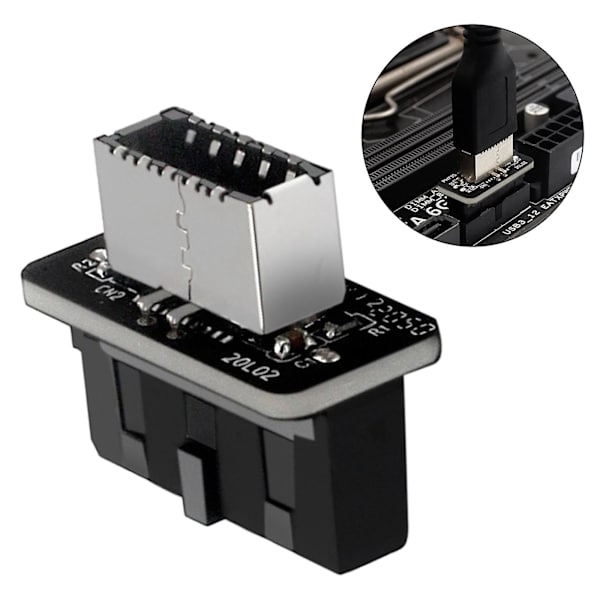 Usb 3.0 intern header till Usb 3.1/3.2 Typ C front Typ E adapteromvandlare A