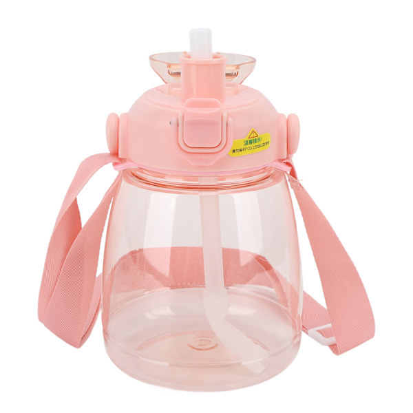 Läcksäker rosa vattenflaska med sugrör - 1100ml