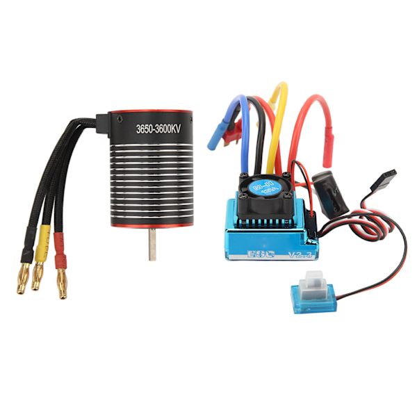 RC Brushless Motor ESC Set Profesjonelt Vanntett Høy Dreiemoment 3650 Brushless Motor 120A ESC Combo Set for RC Bil 3600KV