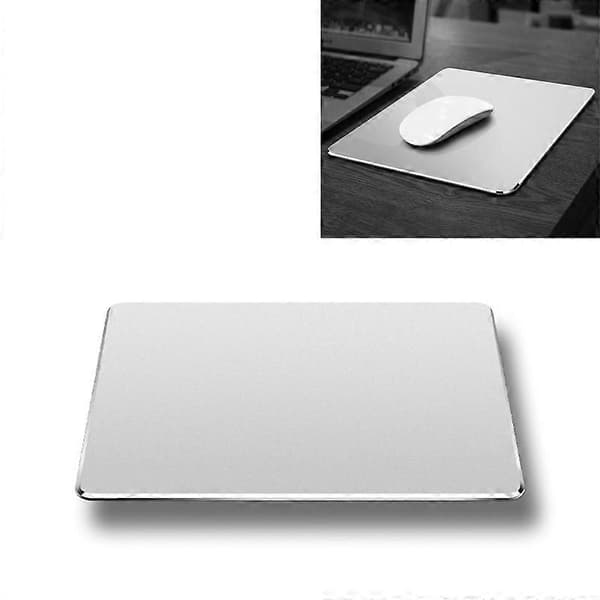 (Ny) Dobbelt-sidet skridsikker musemåtte i aluminiumslegering, Størrelse: Mini Silver