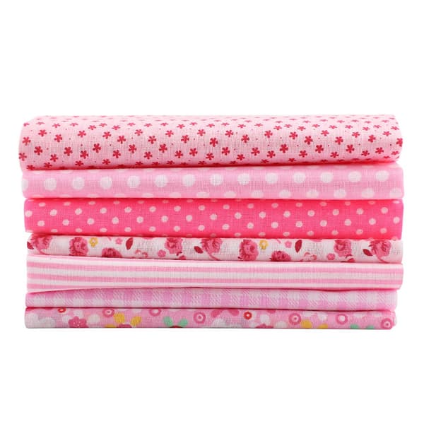 Bomullstyg DIY Blandade Kvadrater Paket (Rosa)