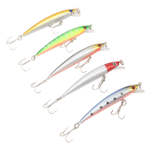 Topwater fiskekit - 5 stk hårde agn til gedde i saltvand og ferskvand