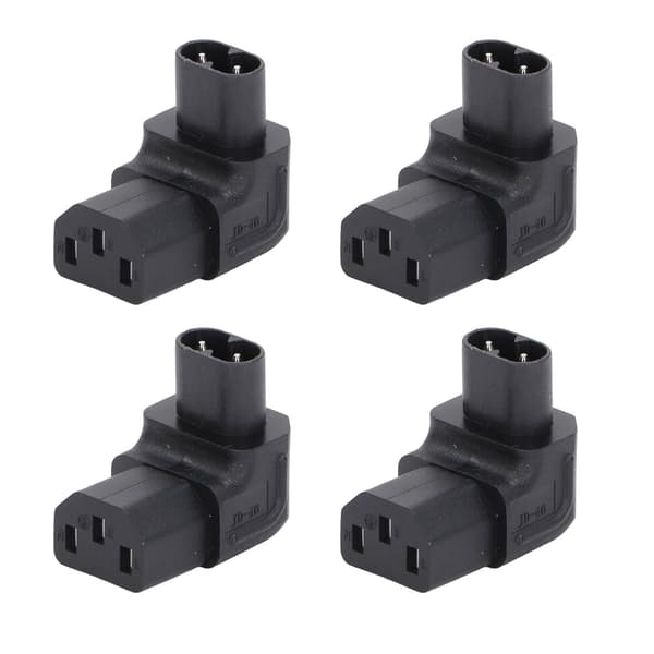 IEC320 C8 til C13 Strømadapter Hann til Hunn 90 Grader Strømkontakt Adapter for Skriver Skanner 4stk 250V
