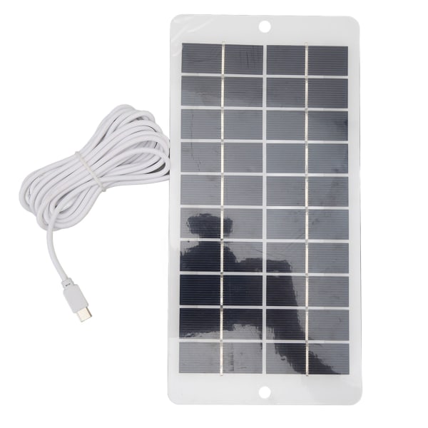 Bärbar 10W solpanel med typ C-utgång för telefonladdning och säkerhetsövervakning