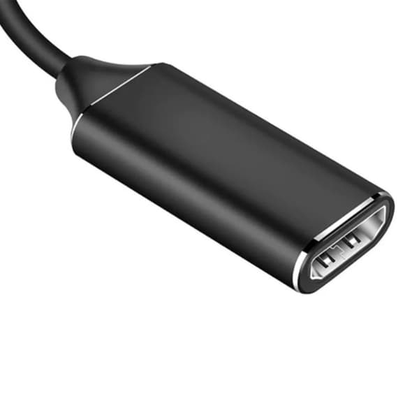 USB C til HDMI Adapter 4K Aluminium Alloy Shell Display Interface Kabel Sort