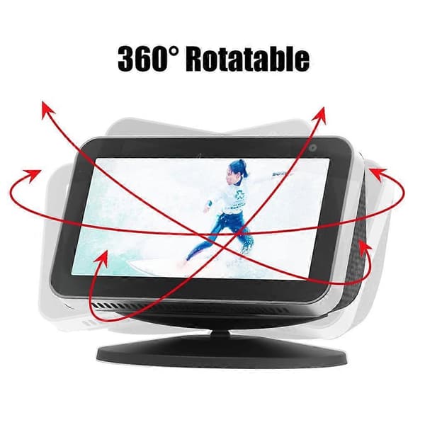 (Ny) Justerbart stativ for Echo Show 5 1. og 2. generasjon, 360 graders svingbart roterbart feste White