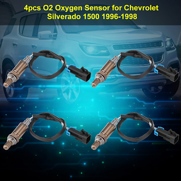 4 stk. Upstream & Downstream O2 Ilt Sensor til Chevrolet Silverado 1500 1996-1998 SG236 9617178