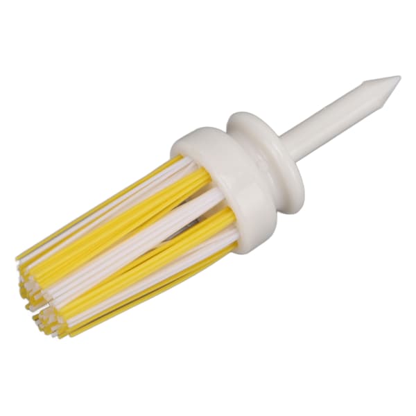 Golf Tees Plastic Long Ball Base Low Friction Bristle Support Tee for Long Hit Training (70mm White and Yellow)