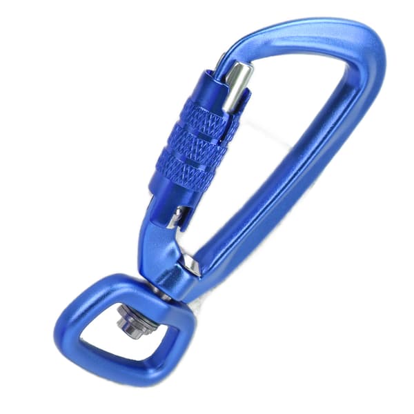 Carabiner Clip Auto Locking Square Bottom 360 Rotation Hook Accessory for Dog Leashes Hammocks Backpacks Blue