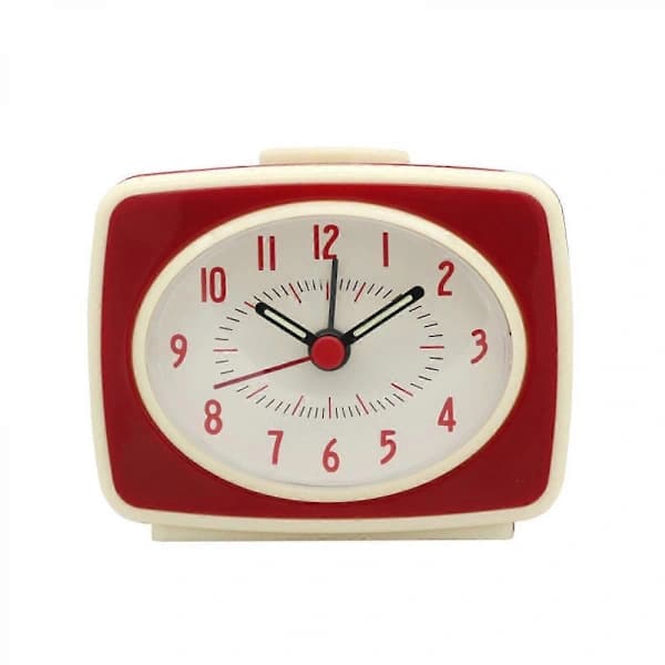 Wekity Retro Hiljainen Herätyskello, Punainen, 7.6 cm[SZ]