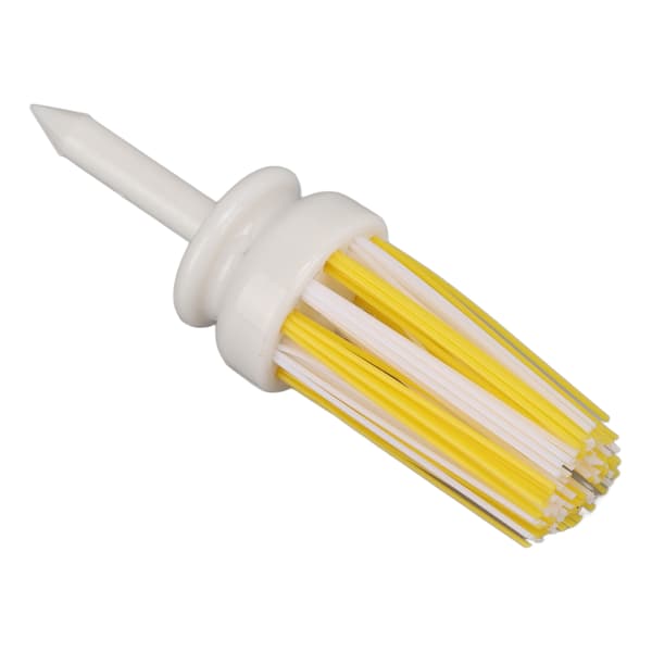 Golf Tees Plastic Long Ball Base Low Friction Bristle Support Tee for Long Hit Training (70mm White and Yellow)
