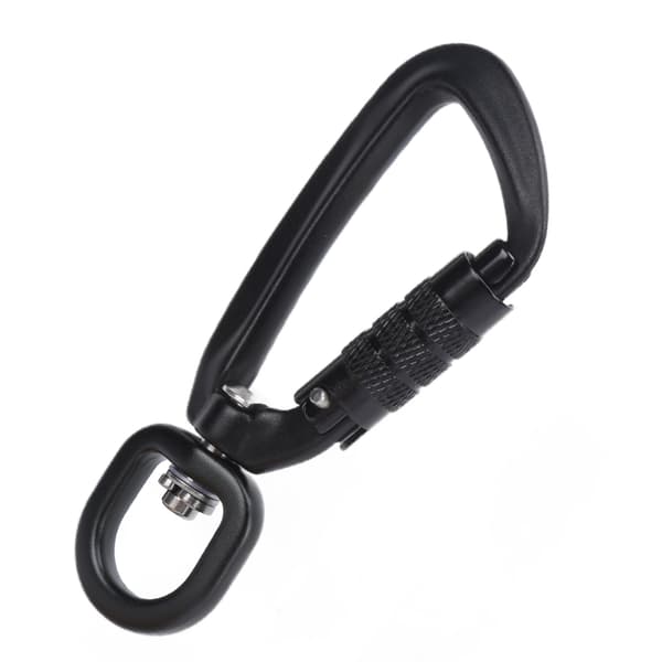 Carabiner Clip Auto Locking 360 Rotation Hook Accessory for Dog Leashes Hammocks Backpacks Black