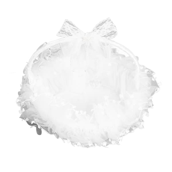 Blomsterpigekurv Elegant Stil Bærbar Holdbar Blondemateriale Bred Anvendelse Bryllupskurv til Bryllupsfest