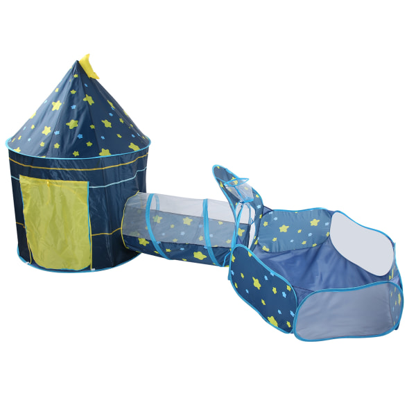 Babytelt, kryptunnel og ballbasseng - 3 stk innendørs leketøy for småbarn (blå)
