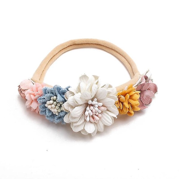 Cute Artificial Flower Baby Headband - Soft Elastic Nylon Princess Hair Band for Newborns and Toddlers6