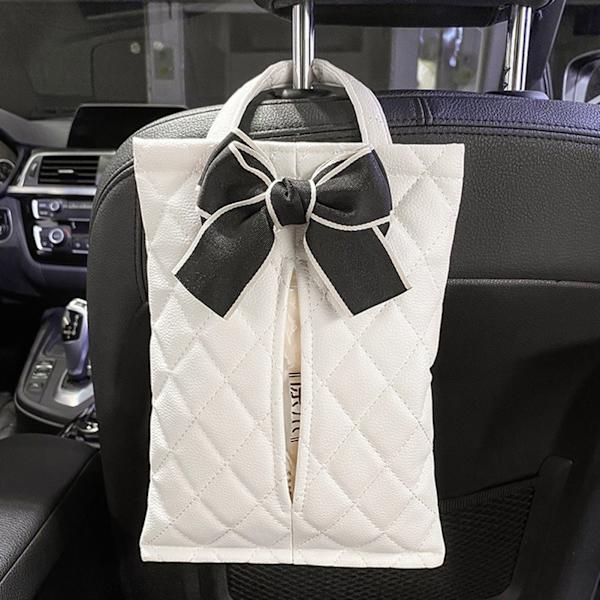 Ihana vedenpitävä autopyyhekotelo kaikkiin ajoneuvoihin - White Bowknot