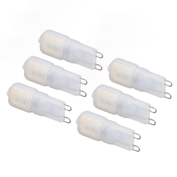 G9 LED-lampor 6-pack - Dimbar 3W energisparande - 360 graders belysning för tak- och taklampor - Naturvit 220-240V
