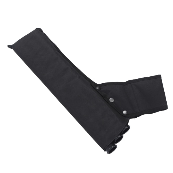 Black Oxford Cloth 3-Tube Archery Quiver med fickor och dubbel rem