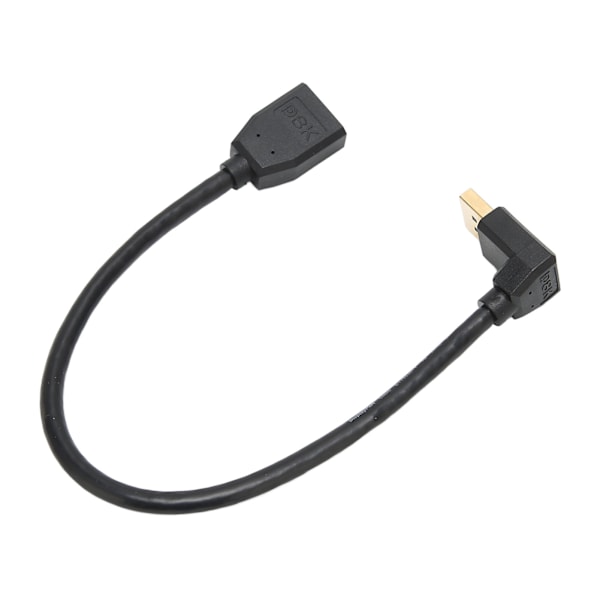 DisplayPort Han till Hon Support 8K vid 60HZ 4K vid 144HZ 0,3 meter 90° Vinkel DisplayPort 1.4 Kabel för DVD