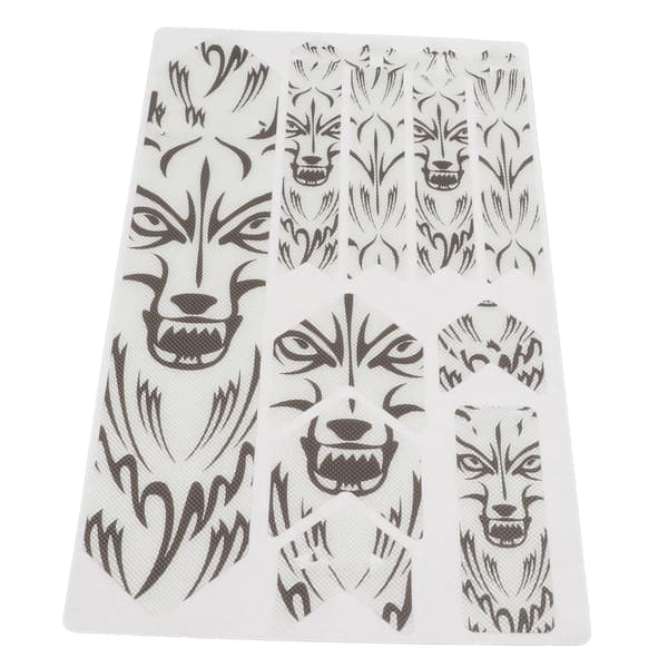 ENLEE 3D Protective Stickers for Mountain Bike Set Impact Resistant Bicycle Decorative Sticker Wolf Head Pattern for Bicycle Frame