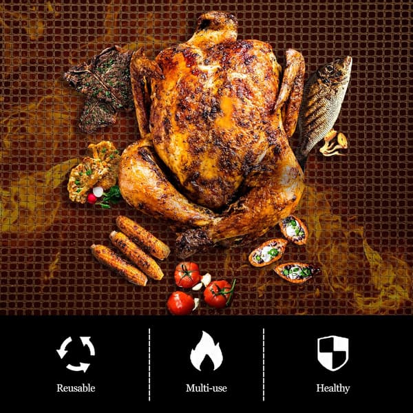 5-pak grillmåtte til grill, 40x30 cm rektangulær grillmåtte[SZ]