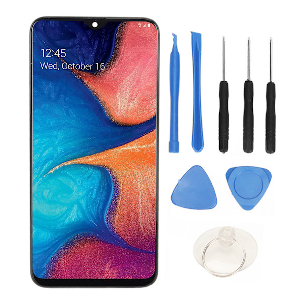 Skærmmontering Udskiftning 6,4 tommer Touch Display Reparation med Ramme Fuld Tilbehør til A20 A205 SM A205F DS A205FN A205GN DS A205YN A205G DS SM A205W