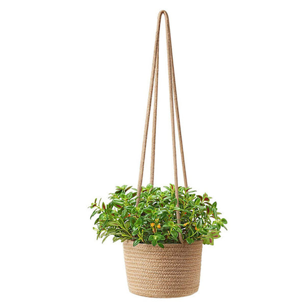 Hanging Hemp Rope Planter Hanging Basket Indoor Woven Plant Basket