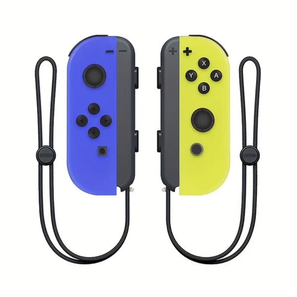 Nintendo Switch Joycon trådlös handkontroll med väckningsfunktion och handledsremmar blue+yellow