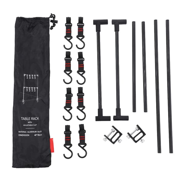 Outdoor Desktop Shelf Multifunction Ultralight Portable Desktop Shelf with Adjustable Camp Hooks