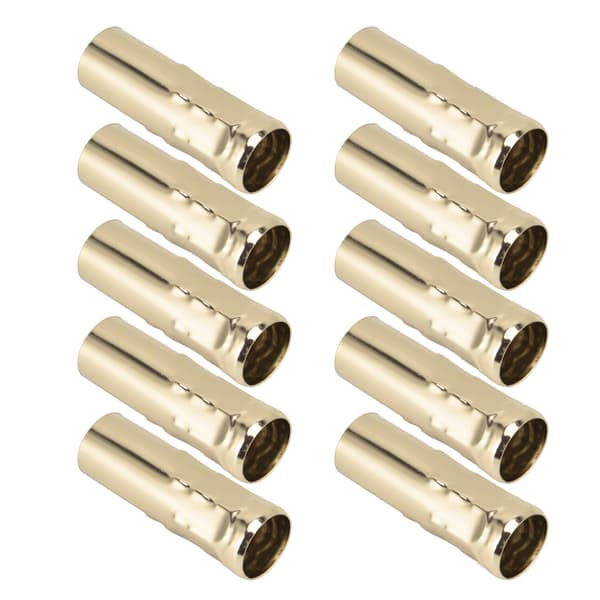 10 stk. E14 Metallrør for Lysestake Lampeholder Lampebase Belysningstilbehør 25x80mm Gull