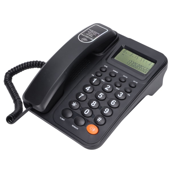 KXT2027CID Trådbunden telefon nummerpresentation Semi handsfree 24 ringsignaler Fast fast telefon med display för kontorshotell (svart)