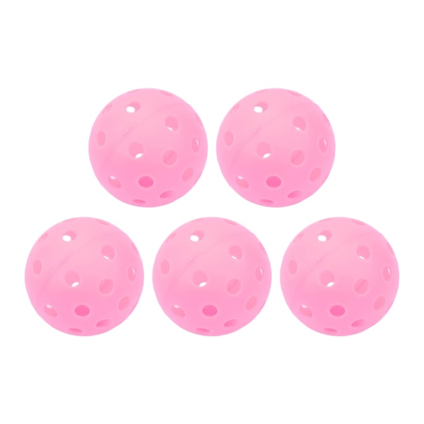 Luminous Pink Outdoor Court Pickleball Balls - 5 stk, 40 hull, 74 mm