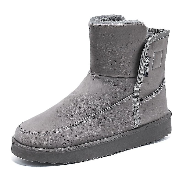 Snow Boots for Men and Women | Warm Fur Lined Winter Ankle Boots | Anti-Slip Sole40 Gray