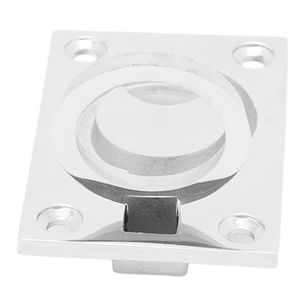 4 st 63x44mm Kvadratiska Flush Pull Ring Handtag 316 Rostfritt Stål Dolda Infällda Lucka Skåp Handtag