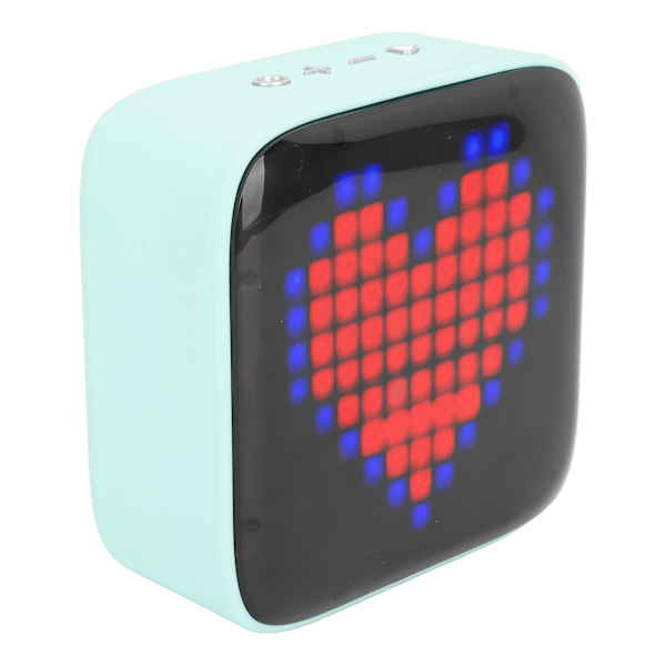 Retro Pixel Style Mini Bluetooth-högtalare - Bärbar trådlös högtalare med LED färgglatt ljus för sovrum, kontor, sovsal och utomhus (grön)
