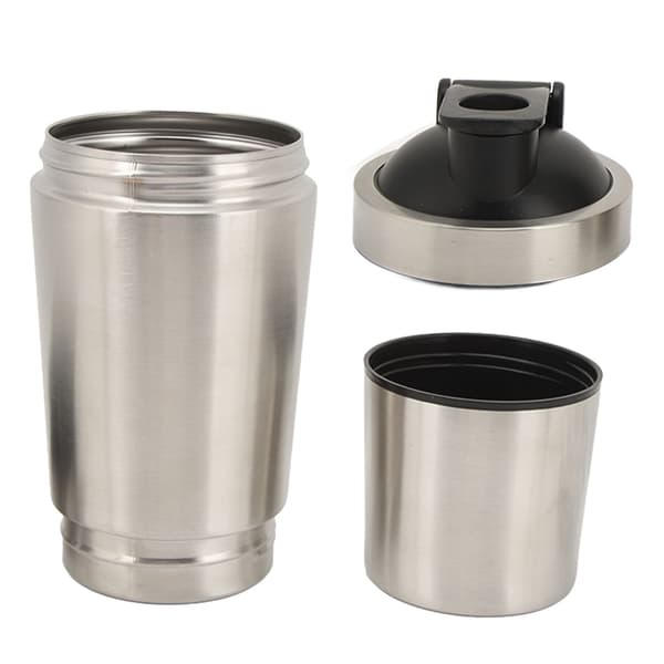 Protein Shaker-flaske i rustfritt stål med visp - 600 ml Sølv
