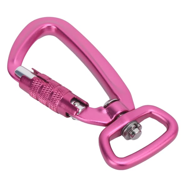 Carabiner Clip Auto Locking Square Bottom 360 Rotation Hook Accessory for Dog Leashes Hammocks Backpacks Pink