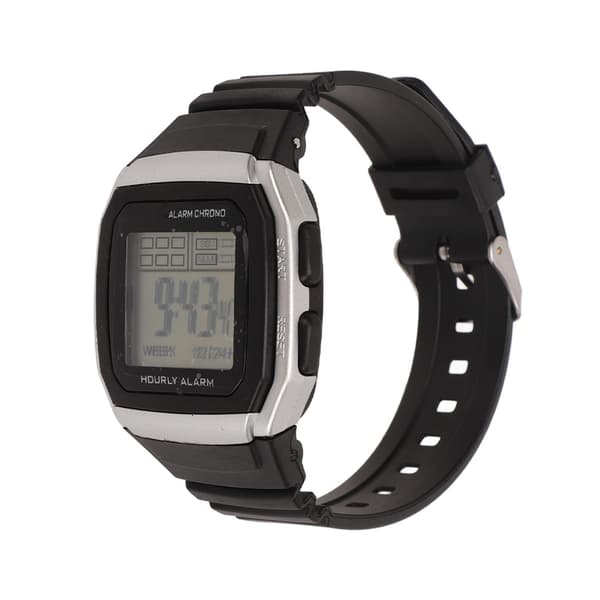Sport Digital Klocka Multifunktionell Stötsäker Vattentät Retro Klassisk Digital Kronograf Klocka för Studenter Män Silver