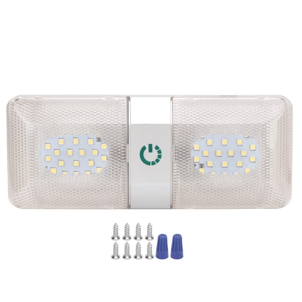 48 LED RV-tak dobbel leselampe - Vanntett og justerbar for bobiler og tilhengere