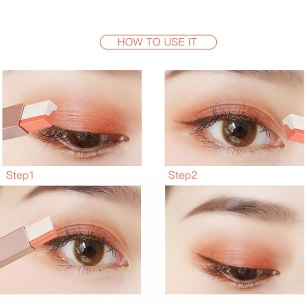 Tvåfärgad ögonskuggsstift Vattentät Långvarig Gradient Lat Ögonmakeup 0.1