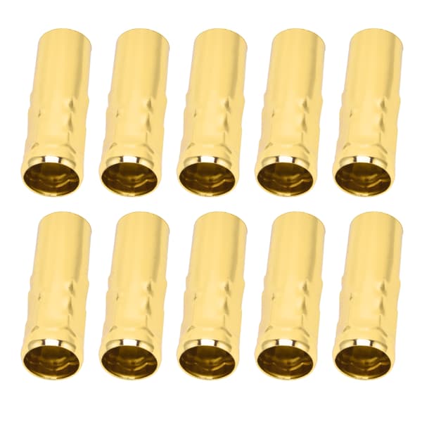10 stk. E14 Metallrør for Lysestake Lampeholder Lampebase Belysningstilbehør 25x80mm Elektroforese Gull