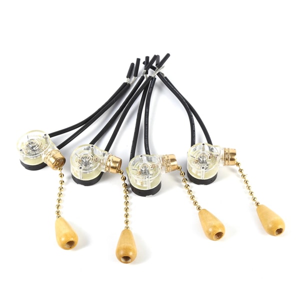 Universal Home Loftsventilator Lampe Væglys Pull Chain Switch (4 stk)
