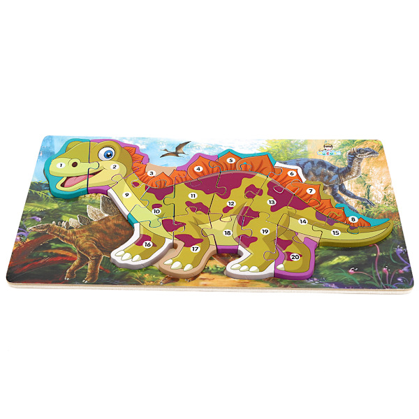 Træ Dinosaur Puslespil Legetøj Alfabet Nummer Puslespil Børn Uddannelsesmæssigt Legetøj #6 (Nummer)